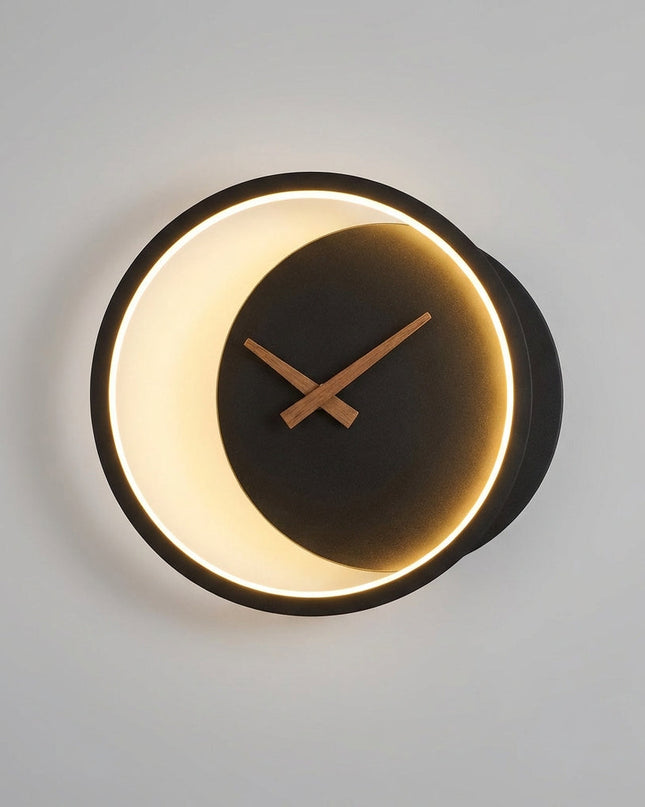 Zegar ścienny LED ze zintegrowanym oświetleniem i ciepłą białą diodą LED – nowoczesny minimalistyczny design 27x25 cm 2