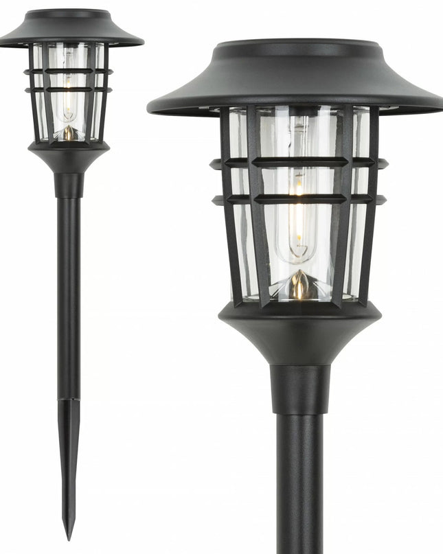 Zestaw 6 Lamp Ogrodowych LED z Automatycznym Włączaniem – Nowoczesne Oświetlenie Zewnętrzne, Czarne Lampy do Ogrodu 2