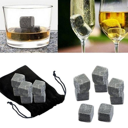 Zestaw Kamieni Chłodzących do Whisky z Naturalnego Steatytu – 6 Sztuk, Bezwonny i Bez Smaku, Idealny do Chłodzenia Napojów 6