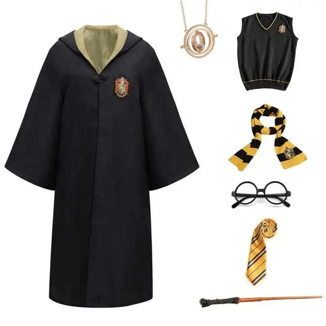 Zestaw Kostiumu Czarodzieja z Płaszczem i Różdżką dla Dzieci i Dorosłych – Idealny na Halloween i Cosplay 5