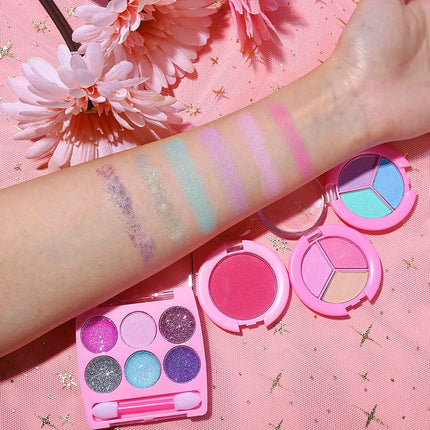 Zestaw do makijażu dla dzieci z różowym motywem – zmywalny zestaw do zabawy dla małych księżniczek 5