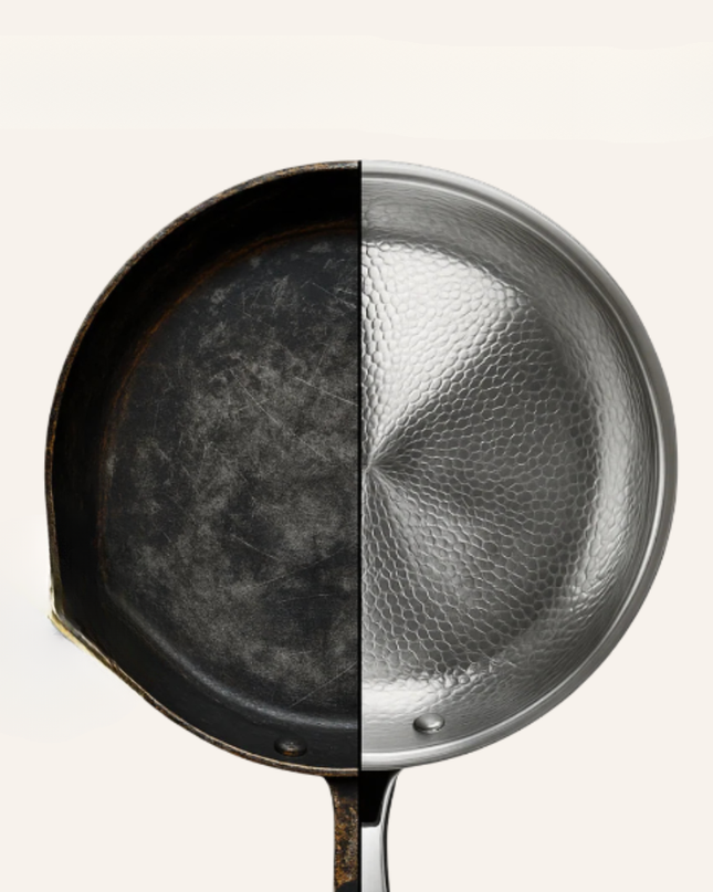 Zestaw naczyń kuchennych z tytanu o młotkowanym designie – trwałe i bezpieczne gotowanie z pasującymi naczyniami kuchennymi 3