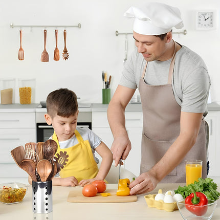 Zestaw przyborów kuchennych z drewna tekowego premium – 11 elementów z drewnianym uchwytem zapewniającym eleganckie doznania kulinarne 1