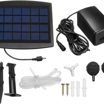 Zestaw solarnej pompy powietrza z regulowanym panelem 2,5 W i wbudowanym akumulatorem do oczek wodnych i akwariów 6
