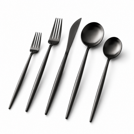 Zestaw sztućców ze stali nierdzewnej – nowoczesny minimalistyczny design z ergonomicznymi uchwytami 3