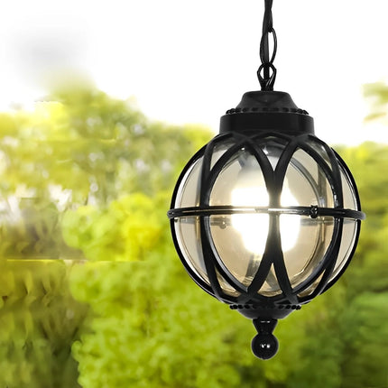 Zewnętrzna lampa wisząca z aluminium i szkła w eleganckim czarnym lub brązowym kolorze, 2