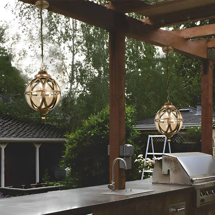 Zewnętrzna lampa wisząca z aluminium i szkła w eleganckim czarnym lub brązowym kolorze, 5