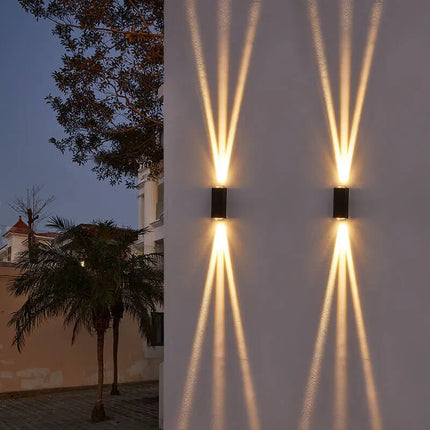 Zewnętrzna lampa ścienna LED z efektem światła góra-dół – czarne, nowoczesne oświetlenie elewacji 10
