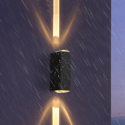 Zewnętrzna lampa ścienna LED z efektem światła góra-dół – czarne, nowoczesne oświetlenie elewacji 3