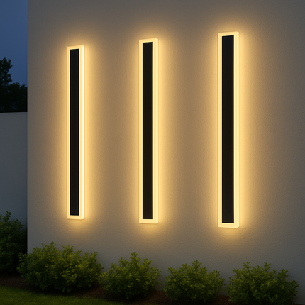 Zewnętrzna lampa ścienna z ciepłym białym światłem LED – minimalistyczny design z żelaza do oświetlenia zewnętrznego 0