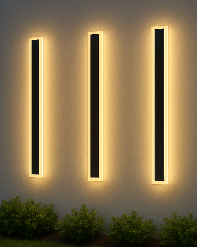 Zewnętrzna lampa ścienna z ciepłym białym światłem LED – minimalistyczny design z żelaza do oświetlenia zewnętrznego 0