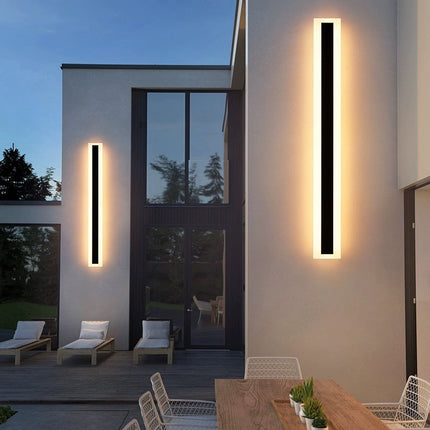 Zewnętrzna lampa ścienna z ciepłym białym światłem LED – minimalistyczny design z żelaza do oświetlenia zewnętrznego 1