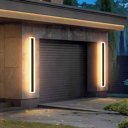 Zewnętrzna lampa ścienna z ciepłym białym światłem LED – minimalistyczny design z żelaza do oświetlenia zewnętrznego 2
