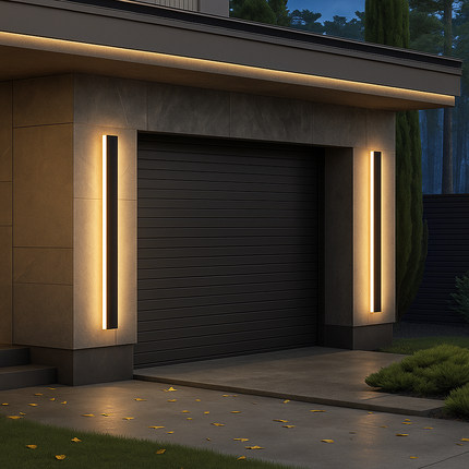 Zewnętrzna lampa ścienna z ciepłym białym światłem LED – minimalistyczny design z żelaza do oświetlenia zewnętrznego 3