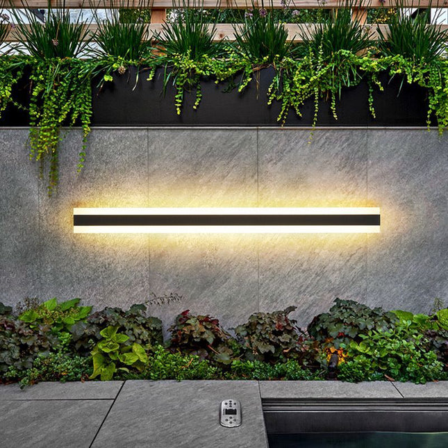 Zewnętrzna lampa ścienna z ciepłym białym światłem LED – minimalistyczny design z żelaza do oświetlenia zewnętrznego 4
