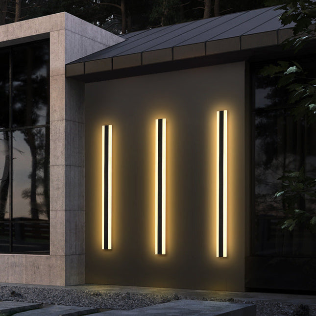 Zewnętrzna lampa ścienna z ciepłym białym światłem LED – minimalistyczny design z żelaza do oświetlenia zewnętrznego 5