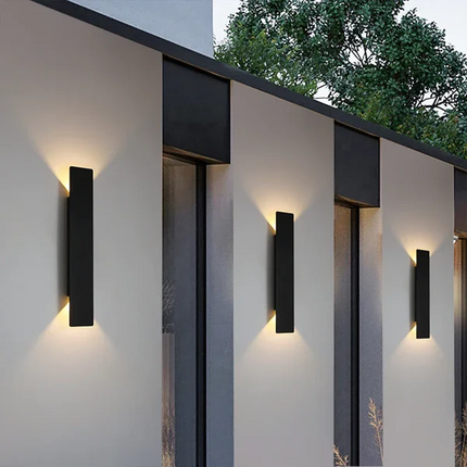 Zewnętrzne kinkiety z dwukierunkowym światłem – wodoodporne aluminium, minimalistyczny design 0