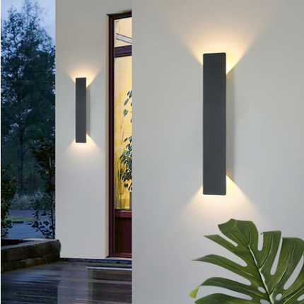Zewnętrzne kinkiety z dwukierunkowym światłem – wodoodporne aluminium, minimalistyczny design 1