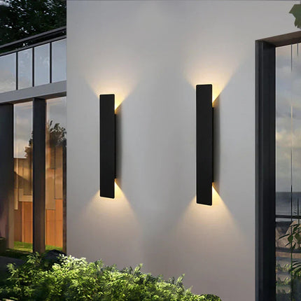 Zewnętrzne kinkiety z dwukierunkowym światłem – wodoodporne aluminium, minimalistyczny design 2