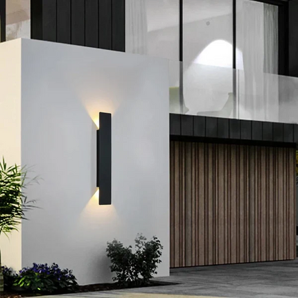 Zewnętrzne kinkiety z dwukierunkowym światłem – wodoodporne aluminium, minimalistyczny design 4