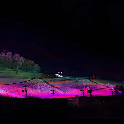 Zewnętrzny reflektor LED RGB z regulacją mocy 30/50/72 W w nowoczesnym czarnym designie, 3