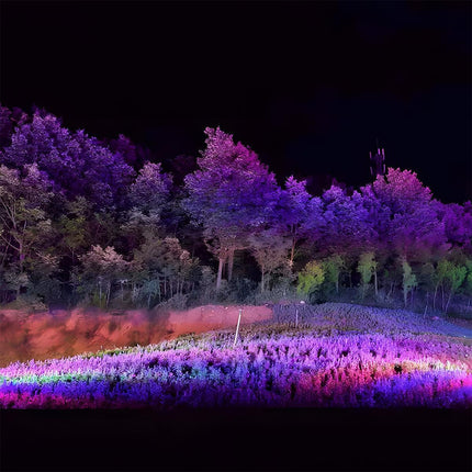 Zewnętrzny reflektor LED RGB z regulacją mocy 30/50/72 W w nowoczesnym czarnym designie, 5