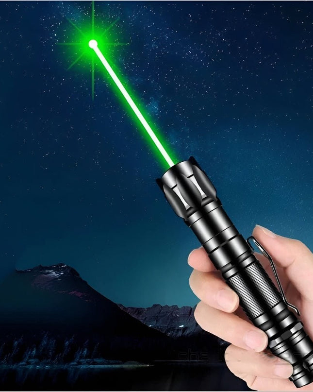 Zielony wskaźnik laserowy ładowany przez USB o dużym zasięgu i trwałej aluminiowej obudowie 3