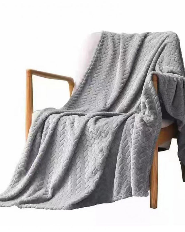 Zimowy Koc w Kratkę z Miękkiego Polaru Koralowego – Ciepły i Stylowy do Sofy i Łóżka 0