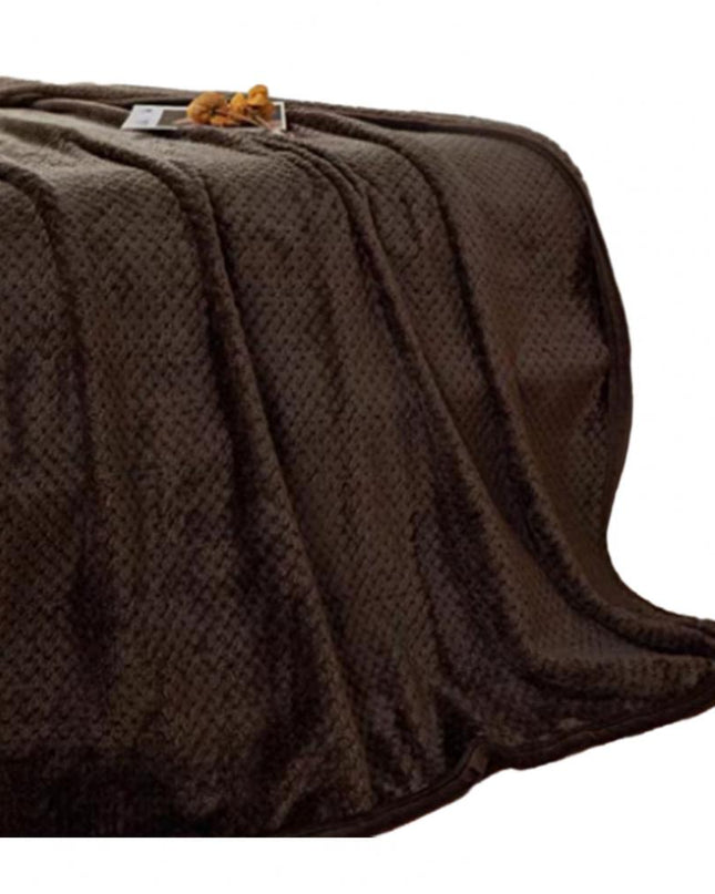 Zimowy Koc w Kratkę z Miękkiego Polaru Koralowego – Ciepły i Stylowy do Sofy i Łóżka 1