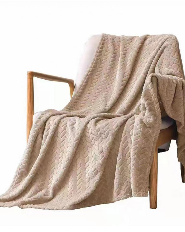 Zimowy Koc w Kratkę z Miękkiego Polaru Koralowego – Ciepły i Stylowy do Sofy i Łóżka 3