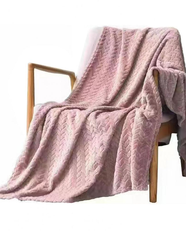 Zimowy Koc w Kratkę z Miękkiego Polaru Koralowego – Ciepły i Stylowy do Sofy i Łóżka 5