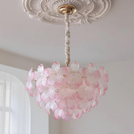 Żyrandol Kwiatowy Treviso do Salonu i Sypialni – Elegancka Lampa Wisząca z Szkła i Metalu, 50 cm 0