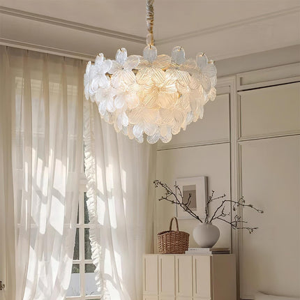 Żyrandol Kwiatowy Treviso do Salonu i Sypialni – Elegancka Lampa Wisząca z Szkła i Metalu, 50 cm 6