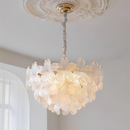 Żyrandol Kwiatowy Treviso do Salonu i Sypialni – Elegancka Lampa Wisząca z Szkła i Metalu, 50 cm 8