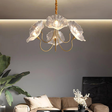 Żyrandol Murano w Kształcie Kwiatów – Szklany Żyrandol do Salonu i Sypialni, Vintage, 3 lub 6 Głowic 1