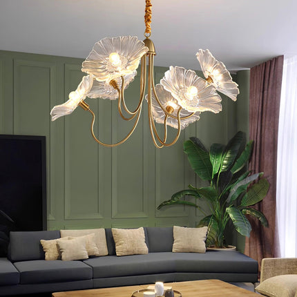 Żyrandol Murano w Kształcie Kwiatów – Szklany Żyrandol do Salonu i Sypialni, Vintage, 3 lub 6 Głowic 3