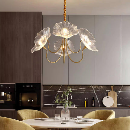 Żyrandol Murano w Kształcie Kwiatów – Szklany Żyrandol do Salonu i Sypialni, Vintage, 3 lub 6 Głowic 4