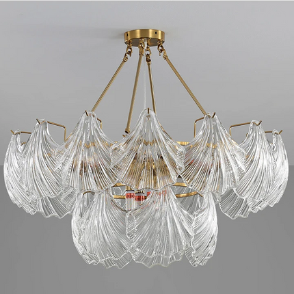 Żyrandol Soft Shell z Szklanym Kloszem – Elegancka Lampa do Salonu i Sypialni, Okrągły 50-80 cm 6