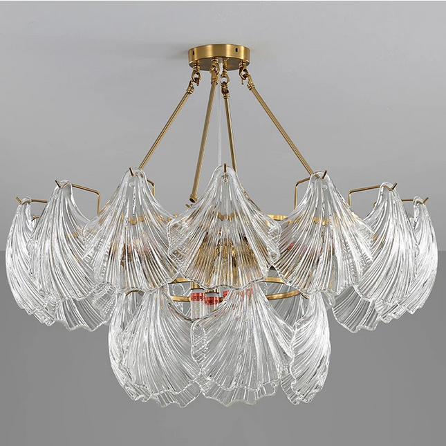 Żyrandol Soft Shell z Szklanym Kloszem – Elegancka Lampa do Salonu i Sypialni, Okrągły 50-80 cm 6