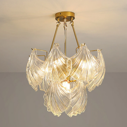 Żyrandol Soft Shell z Szklanym Kloszem – Elegancka Lampa do Salonu i Sypialni, Okrągły 50-80 cm 7