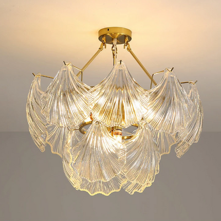Żyrandol Soft Shell z Szklanym Kloszem – Elegancka Lampa do Salonu i Sypialni, Okrągły 50-80 cm 8