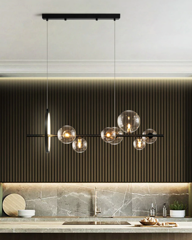 Żyrandol Szklany w Kształcie Bańki z Regulowaną Długością – Elegancki Żyrandol do Salonu i Sypialni 3