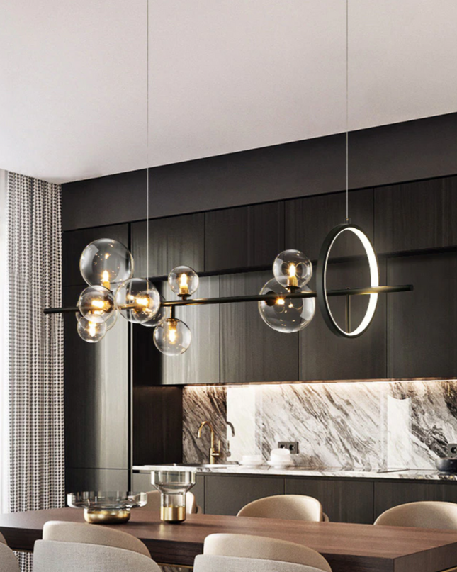 Żyrandol Szklany w Kształcie Bańki z Regulowaną Długością – Elegancki Żyrandol do Salonu i Sypialni 4