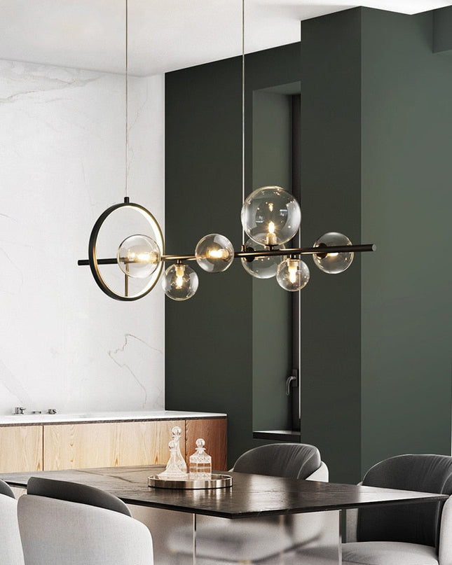 Żyrandol Szklany w Kształcie Bańki z Regulowaną Długością – Elegancki Żyrandol do Salonu i Sypialni 6