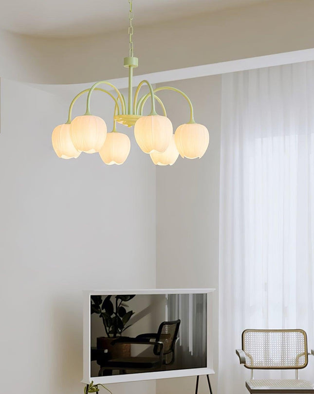 Żyrandol Tulip Matcha z Metalowymi i Szklanymi Elementami – Elegancki Żyrandol do Salonu, Sypialni i Jadalni 10