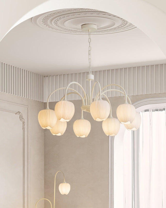 Żyrandol Tulip Matcha z Metalowymi i Szklanymi Elementami – Elegancki Żyrandol do Salonu, Sypialni i Jadalni 11