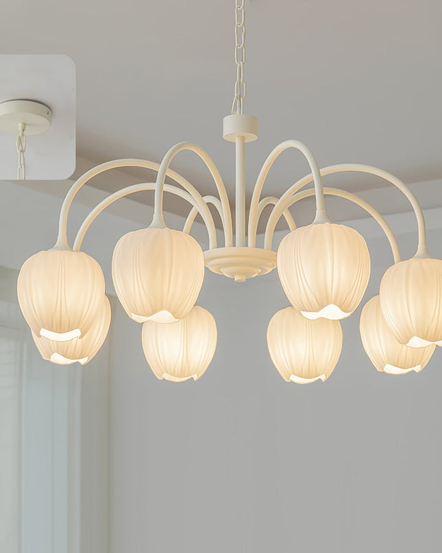 Żyrandol Tulip Matcha z Metalowymi i Szklanymi Elementami – Elegancki Żyrandol do Salonu, Sypialni i Jadalni 12