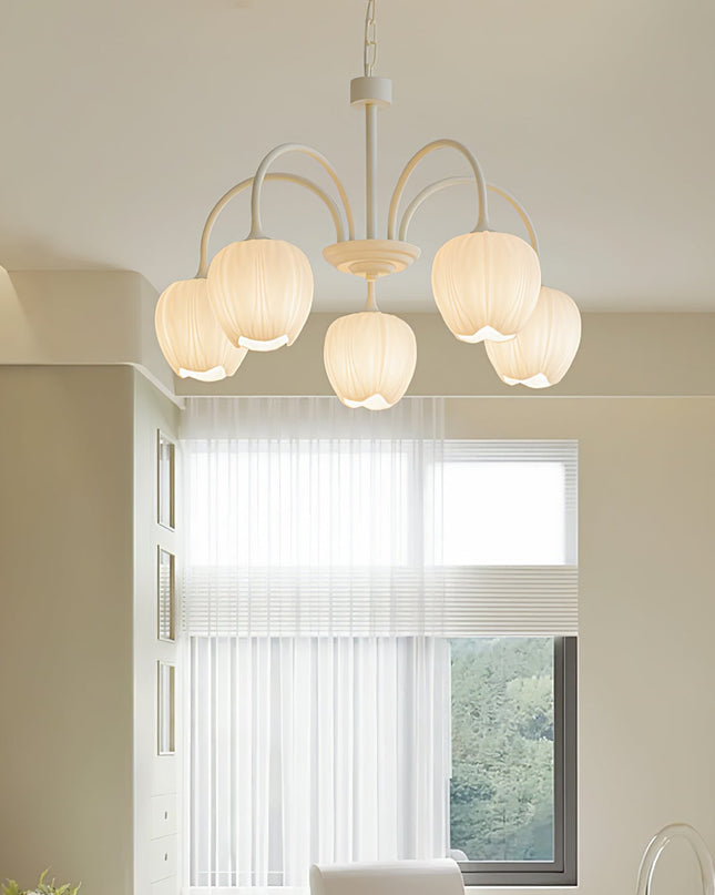 Żyrandol Tulip Matcha z Metalowymi i Szklanymi Elementami – Elegancki Żyrandol do Salonu, Sypialni i Jadalni 4