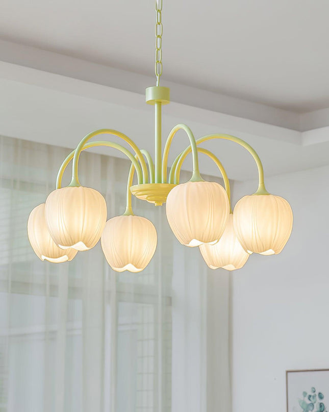 Żyrandol Tulip Matcha z Metalowymi i Szklanymi Elementami – Elegancki Żyrandol do Salonu, Sypialni i Jadalni 9