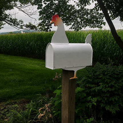 Handcrafted Mailbox with Animal Motif – Weather-Resistant Metal Garden Decoration